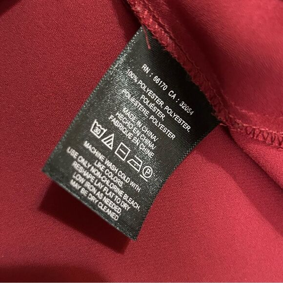 Anthropologie Maeve burgundy red laser cut out blouse women’s size small 6 - Picture 8 of 11